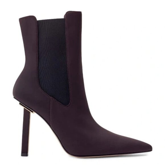 NEW Good American Neoprene Pointed Toe Chelsea Heeled Bootie in Brown Sz. 7 - Picture 3 of 4